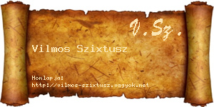 Vilmos Szixtusz névjegykártya